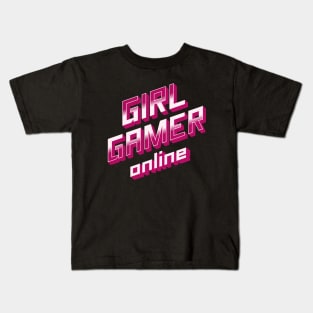 Girl Gamer Online Now Kids T-Shirt